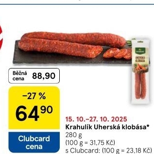 Uherská klobása Krahulík