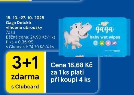 Vlhčené ubrousky dětské Gaga