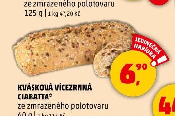 KVÁSKOVÁ VÍCEZRNNÁ CIABATTA