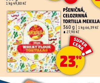 PŠENIČNÁ, CELOZRNNÁ TORTILLA MEXILLA