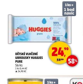 Dětské vlhčené ubrousky Huggies Pure