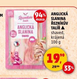 ANGLICKÁ SLANINA ŘEZNÍKŮV TALÍŘ shaved, krájená 100 g