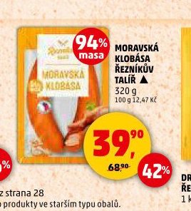 MORAVSKÁ KLOBÁSA ŘEZNÍKŮV TALÍŘ 320 g