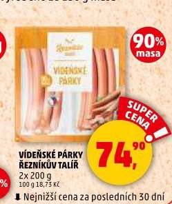 VÍDEŇSKÉ PÁRKY ŘEZNÍKŮV TALÍŘ 2x 200 g