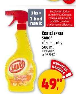 Čističe ve spreji Savo