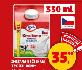 Smetana ke šlehání Boni 33%