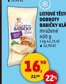 Těsto listové mražené Dobroty babičky Kláry