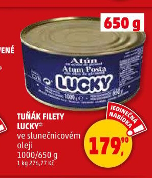 Tuňák filety v oleji Lucky