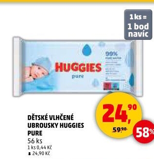 Vlhčené ubrousky dětské Pure Huggies