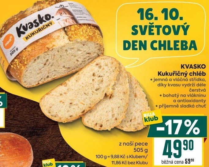 Chléb kukuřičný Kvasko