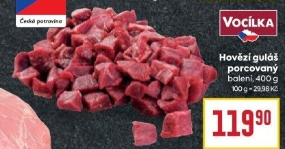 Hovězí maso na guláš Vocílka