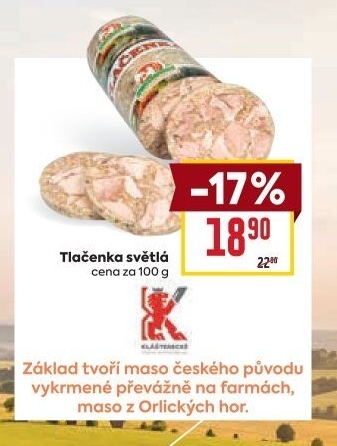 Tlačenka světlá Klášterecké masné pochoutky