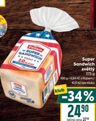 Toustový chléb supersendvič Penam