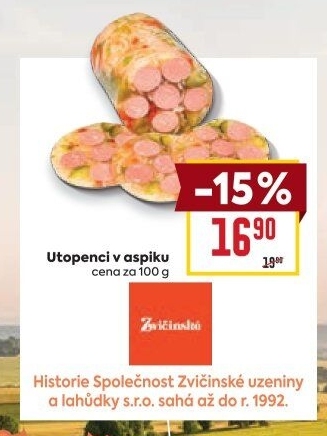Utopenci v aspiku Zvičinské uzeniny a lahůdky