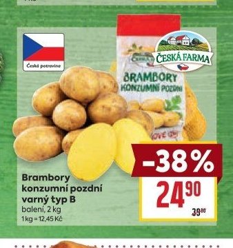Brambory konzumní pozdní varný typ B