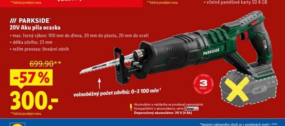 PARKSIDE 20V Aku pila ocaska
