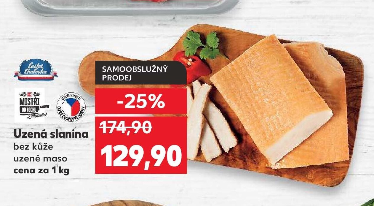 Uzená slanina bez kůže