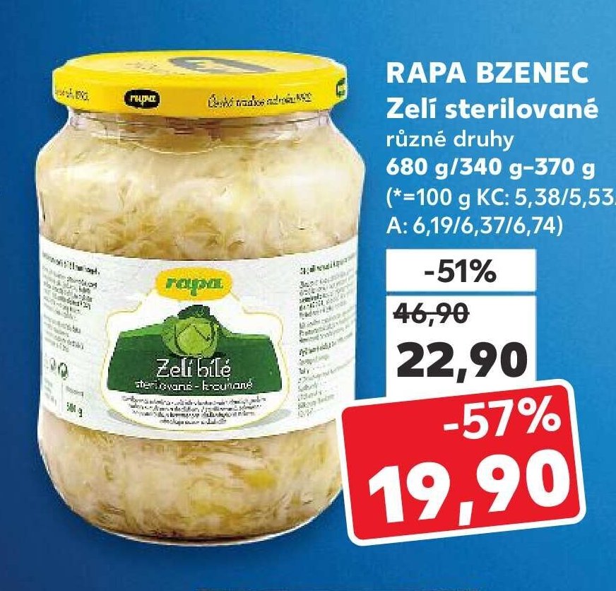 RAPA BZENEC Zelí sterilované 680 g