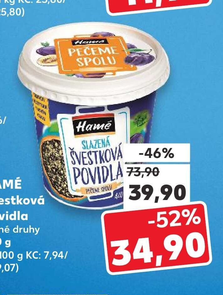 HAMÉ Švestková povidla 440 g