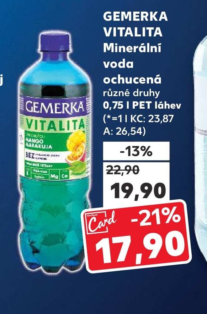 GEMERKA VITALITA Minerální voda ochucená