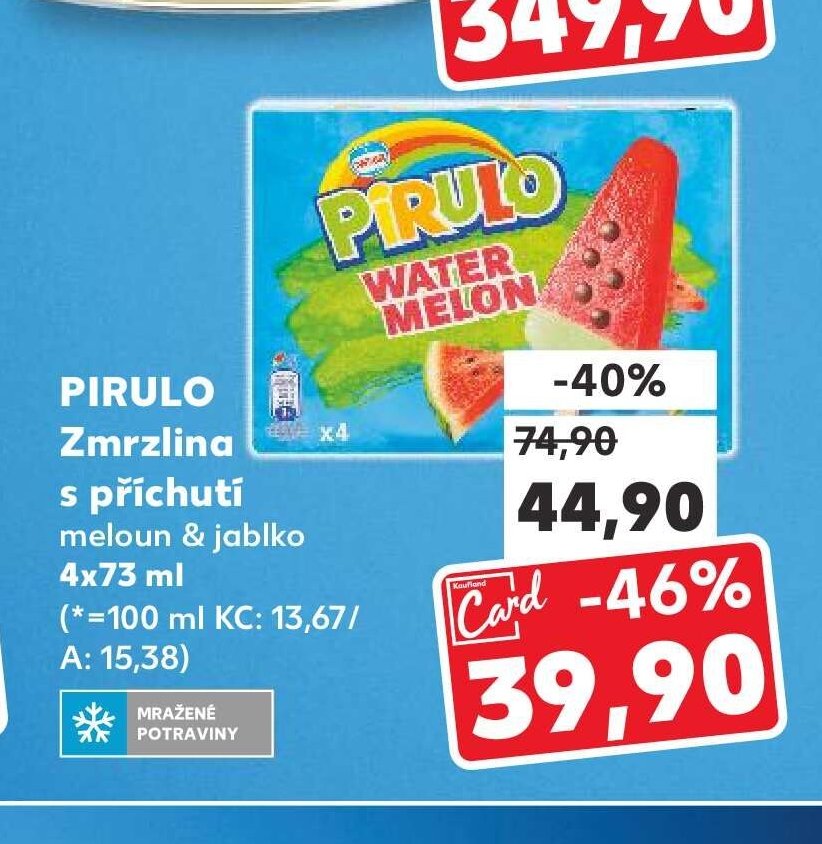 PIRULO Zmrzlina s příchutí meloun a jablko