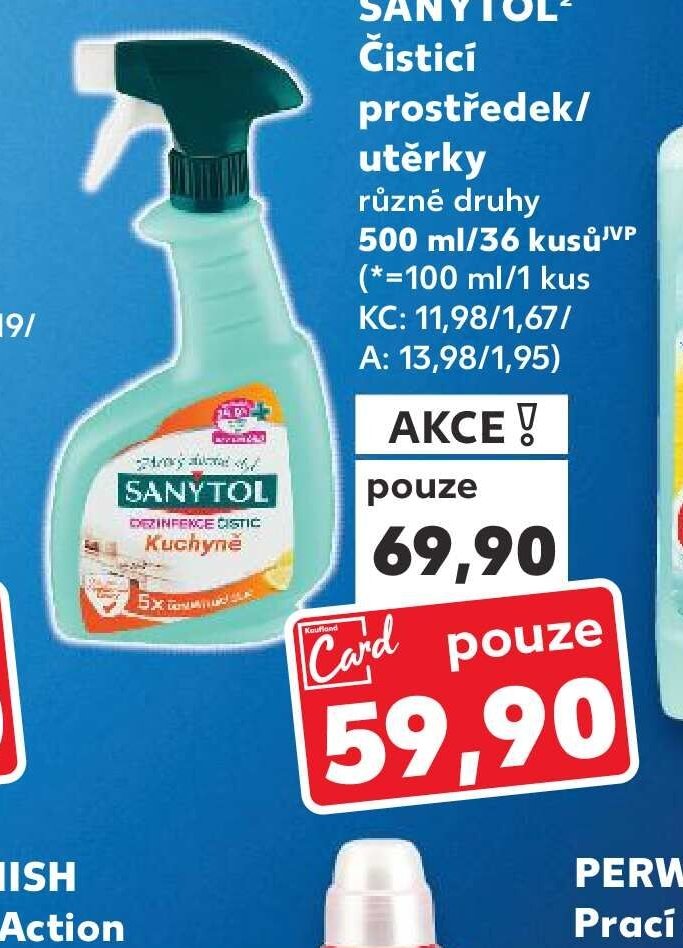 SANYTOL Čisticí prostředek/utěrky různé druhy 500 ml/36 kusů