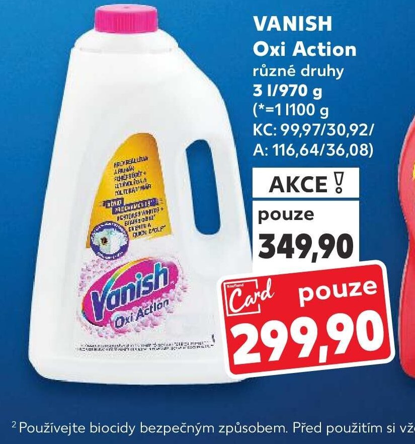 VANISH Oxi Action různé druhy 3 l/970 g