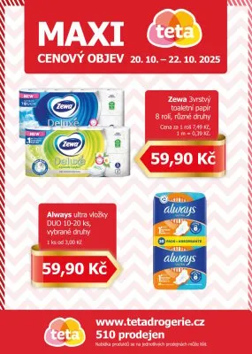 akční leták Teta drogerie 20.10.2025-22.10.2025