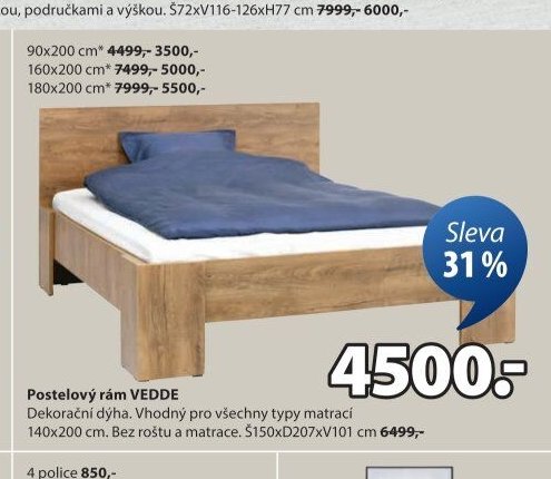Postelový rám VEDDE