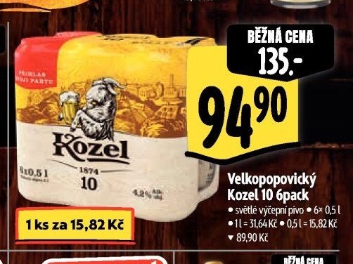 Velkopopovický Kozel 10 6pack