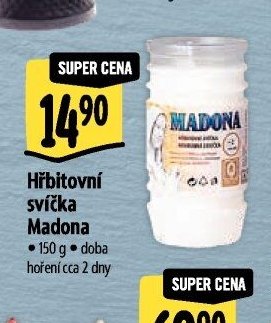 Hřbitovní svíčka Madona
