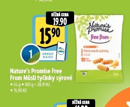 Nature's Promise Free From Müsli tyčinky sýrové