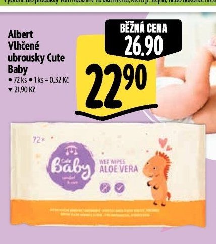 Albert Vlhčené ubrousky Cute Baby