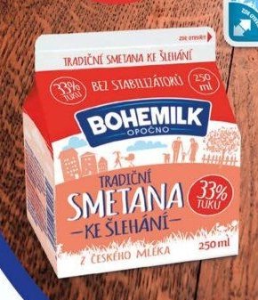Bohemilk Tradiční smetana ke šlehání 33%