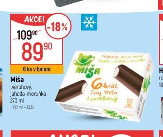 Míša tvarohový, jahoda-meruňka