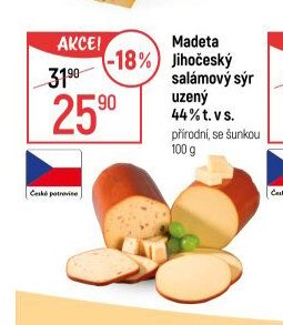 Madeta Jihočeský salámový sýr uzený
