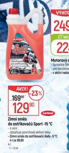 Zimní směs do ostřikovačů Sport -15 °C