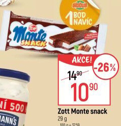 Dezert mléčný Monte Snack Zott