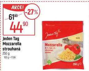 Sýr Mozzarella strouhaná Jeden Tag
