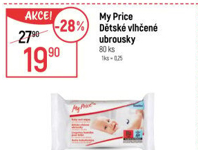 Vlhčené ubrousky dětské My Price