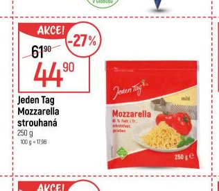 Jeden Tag Mozzarella strouhaná