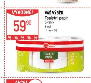 VÁŠ VÝBĚR Toaletní papír