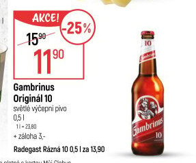 Pivo světlé výčepní Originál 10° Gambrinus