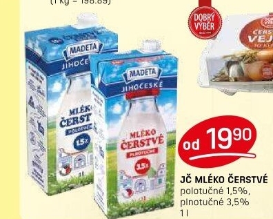 Mléko čerstvé Jihočeské Madeta