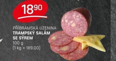 Salám trampský se sýrem Příbramská uzenina