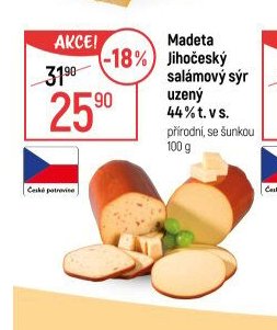 Madeta Jihočeský salámový sýr uzený