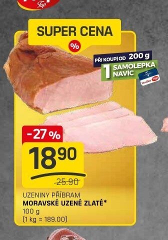 Uzeniny Příbram Moravské uzené zlaté