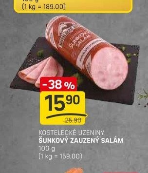 Kostelecké uzeniny Šunkový zauzený salám
