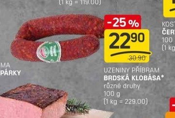 Uzeniny Příbram Brdská klobása