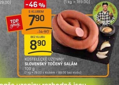 Kostelecké uzeniny Slovenský točený salám